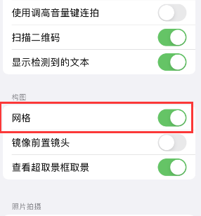 南溪苹果手机维修网点分享iPhone如何开启九宫格构图功能