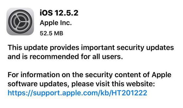 南溪苹果手机维修分享iOS12.5.2发布，建议所有老苹果用户安装 